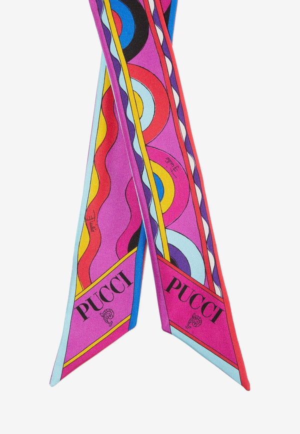 Pucci Onde and Bersaglio Print Silk Scarf 4HGB21 4HC04 2 Multicolor