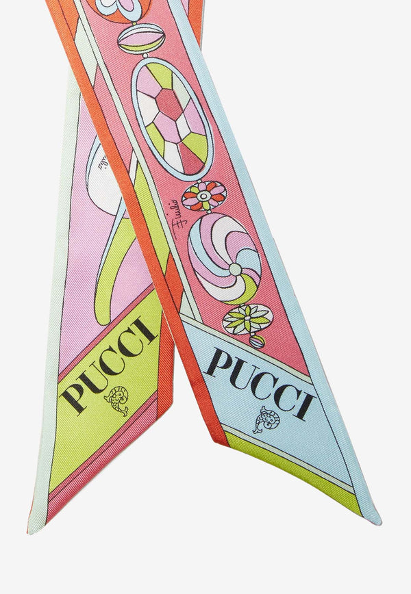 Pucci Pesci Print Silk Scarf 4HGB22 4HC05 2 Multicolor