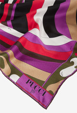 Pucci Large Iride and Marmo Print Silk Scarf 4HGB42 4HC11 1 Multicolor