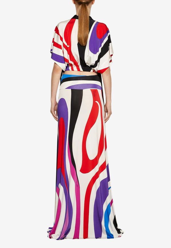 Pucci Marmo Print Maxi Skirt 4HJW12 4H796 041 Multicolor