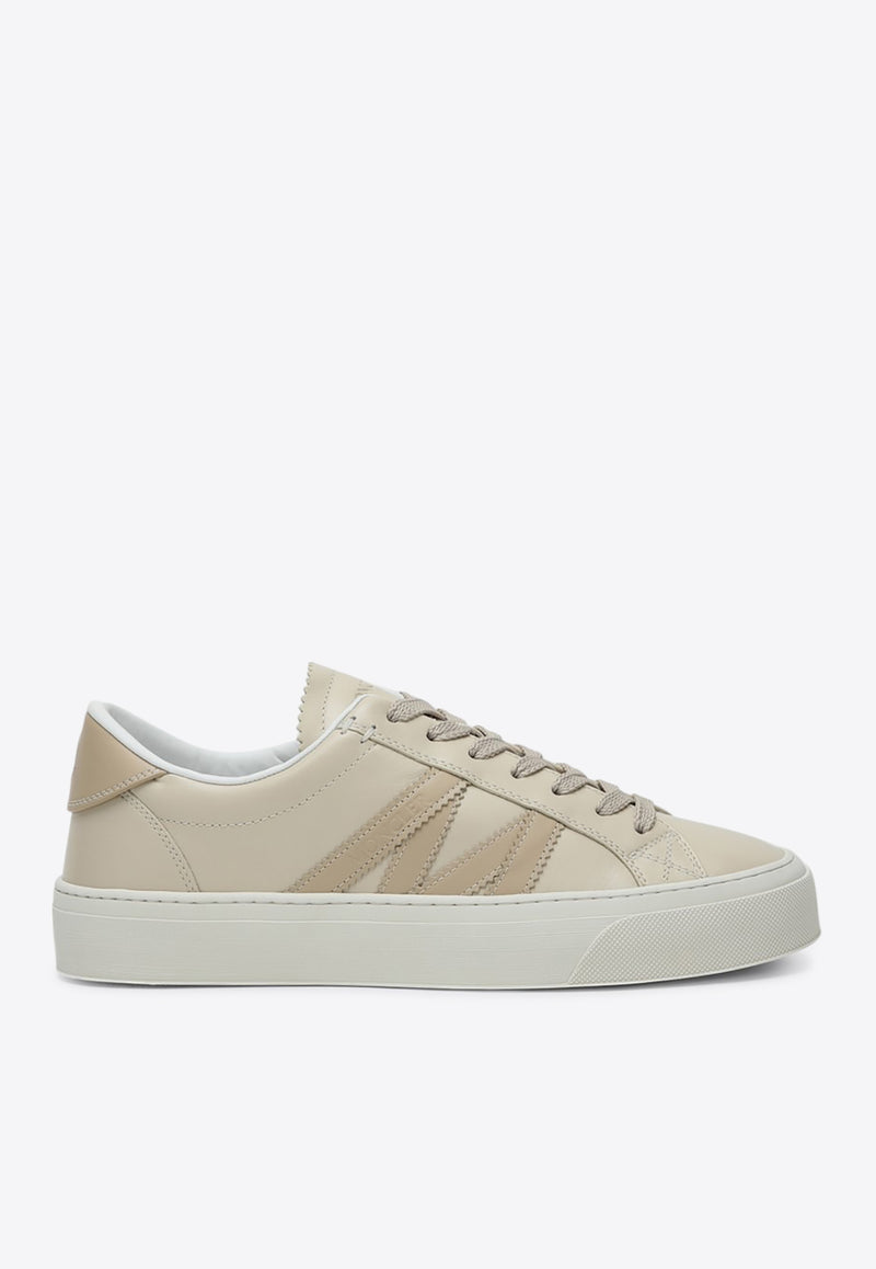 Moncler Monaco Leather Sneakers Beige 4M001-40M4496/P_MONCL-051