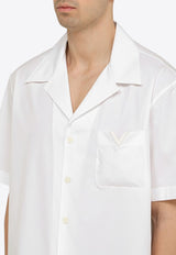 Valentino Short Sleeved Bowling Shirt 4V0AAV904WW/O_VALE-0BO White