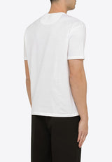 Valentino Flower Embroidery Short-Sleeved T-shirt 4V0MG01FA22/O_VALE-0BO White