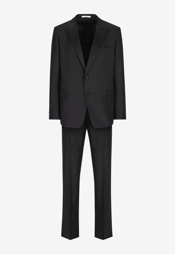 Valentino Single-Breasted Suit in Wool 4V3CDS809HW 0NO Black