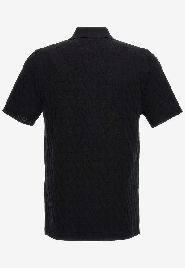 Valentino Toile Iconographe Polo T-shirts 4V3KP02G9W5 MXM Black