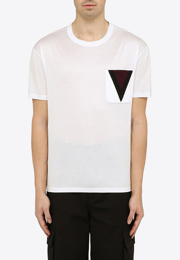 Valentino Contrasting VLogo Inlay T-shirt 4V3MG01F9Y2/O_VALE-0BO