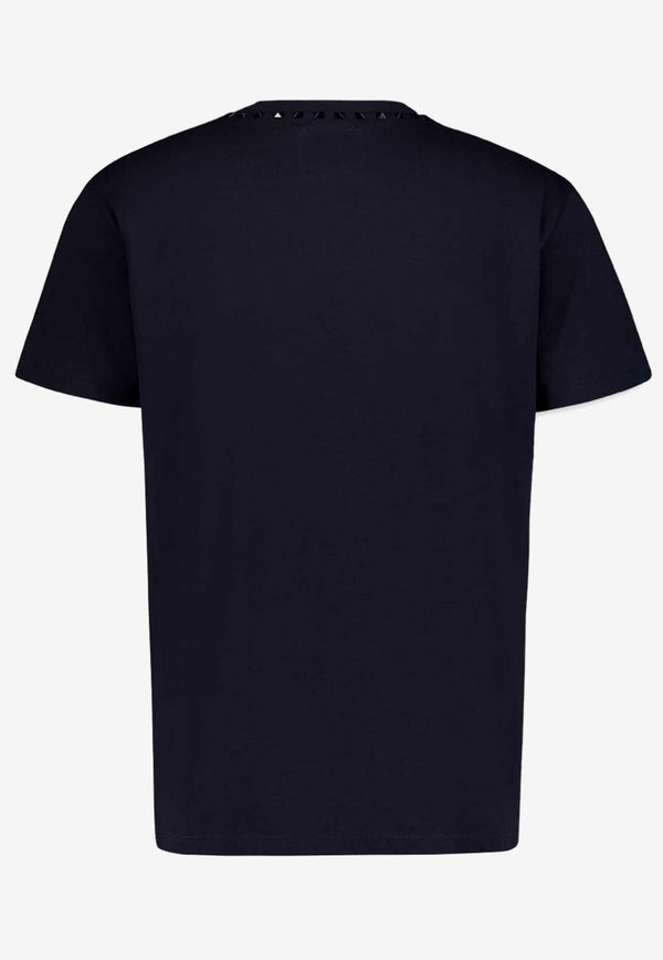 Valentino Rockstud Short-Sleeved T-shirt 4V3MG08X959 598 Navy