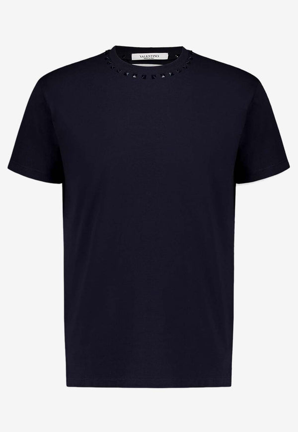 Valentino Rockstud Short-Sleeved T-shirt 4V3MG08X959 598 Navy