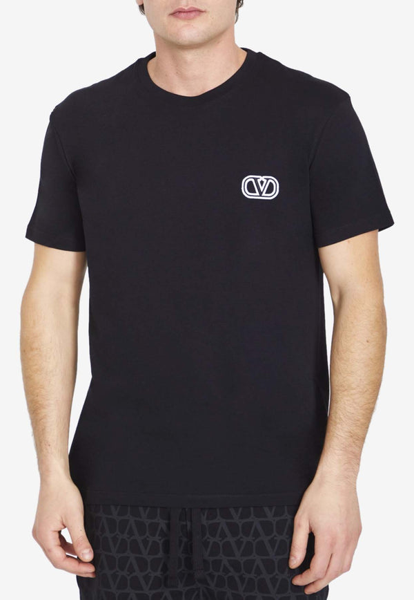 Valentino VLogo Patch Crewneck T-shirt Black 4V3MG10V-9LJ-0NO