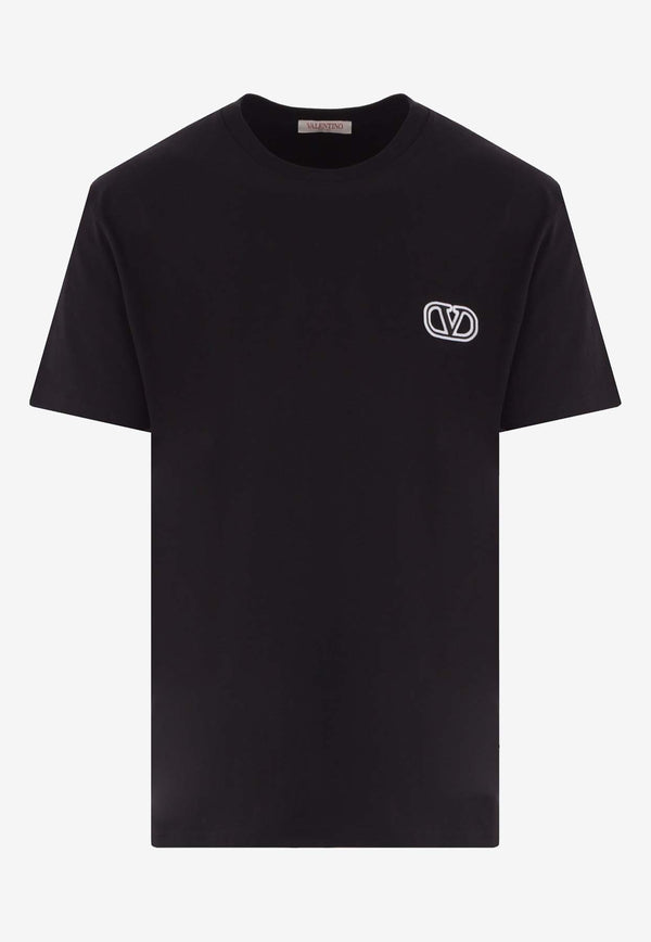 Valentino VLogo Patch Short-Sleeved T-shirt 4V3MG10V9LJ 0NO Black