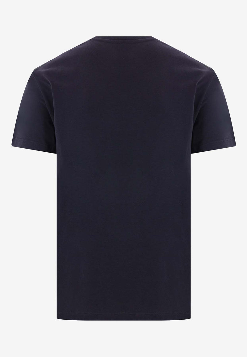 Valentino VLogo Patch Short-Sleeved T-shirt 4V3MG10V9LJ 598 Navy