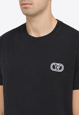 Valentino Embroidered VLogo Crewneck T-shirt Navy 4V3MG10V9LJ/O_VALE-598
