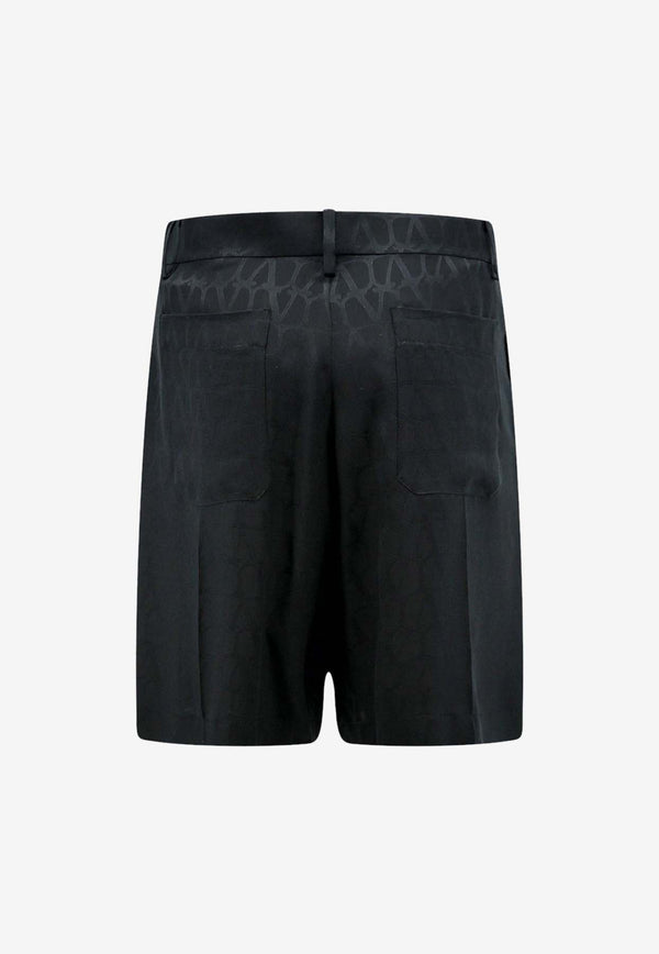 Valentino Toile Iconographe Silk Shorts 4V3RDD109V1 MXM Black