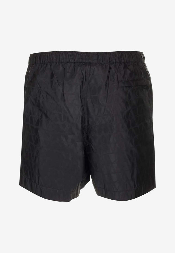 Valentino Toile Iconographe Nylon Swim Shorts 4V3UH0289VF MXM Black