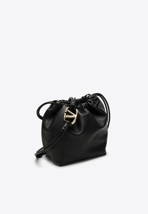 Valentino VLogo Pouf Nappa Leather Bucket Bag Black 4W0B0N74ZFJ/O_VALE-0NO