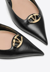 Valentino VLogo Signature Slingback Flats in Calf Leather Black 4W0S0IY1EEY/O_VALE-0NO