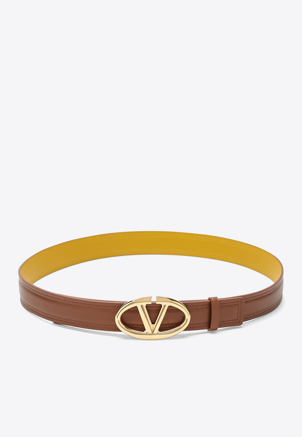 Valentino VLogo Signature Leather Belt Brown 4W0T0SJ4FZC/O_VALE-WTQ