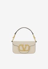 Valentino Small Locò Calf Leather Shoulder Bag White 4W2B0K53ZXL I16