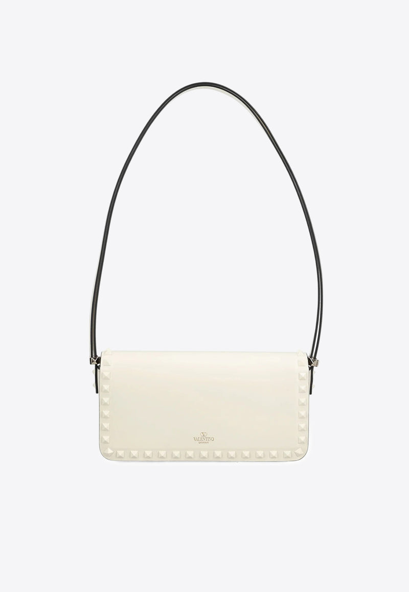 Valentino Rockstud 23 East-West Shoulder Bag Ivory 4W2B0M77AZS 098