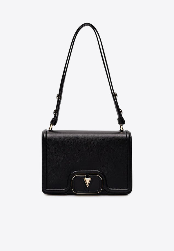 Valentino VLogo Leather Shoulder Bag Black 4W2B0N10LFN 0NO