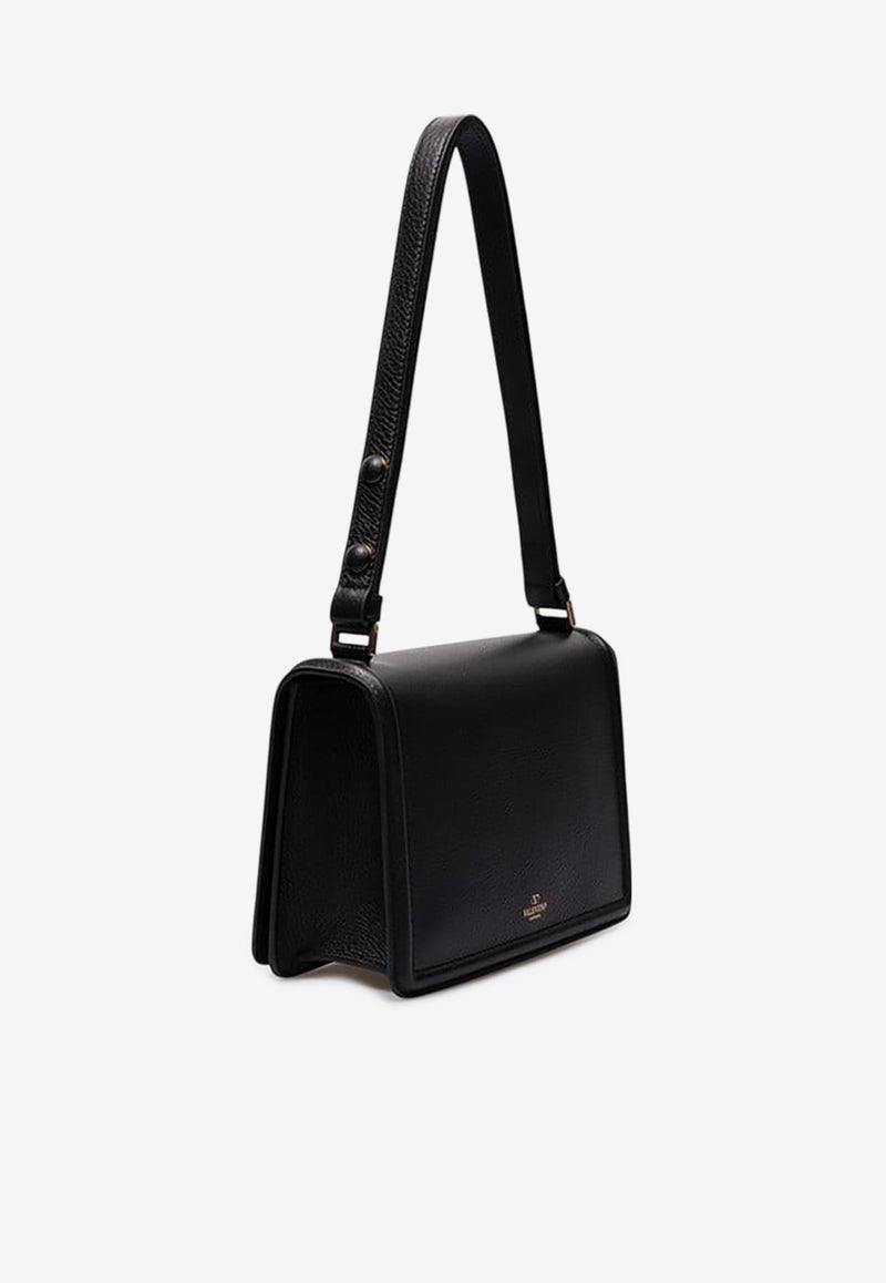 Valentino VLogo Leather Shoulder Bag Black 4W2B0N10LFN 0NO