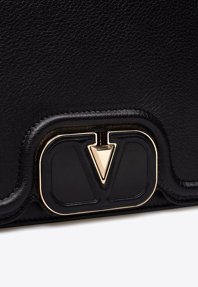 Valentino VLogo Leather Shoulder Bag Black 4W2B0N10LFN 0NO
