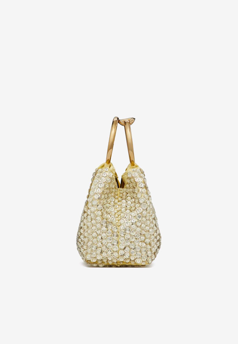 Valentino Small Carry Secrets Embellished Bucket Bag 4W2B0N18HIN Y3F Metallic