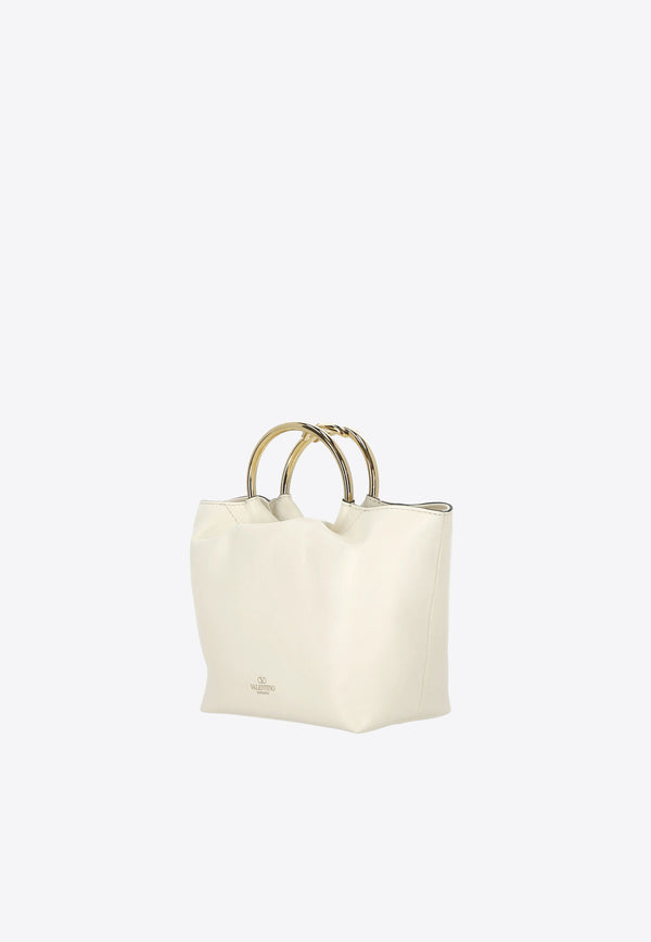Valentino Carry Secrets Leather Top Handle Bag Ivory 4W2B0N18TLJ 098