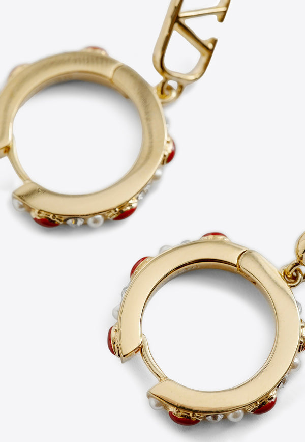 Valentino Bejeweled Hoop Earrings 4W2J0U36PBX ZYX