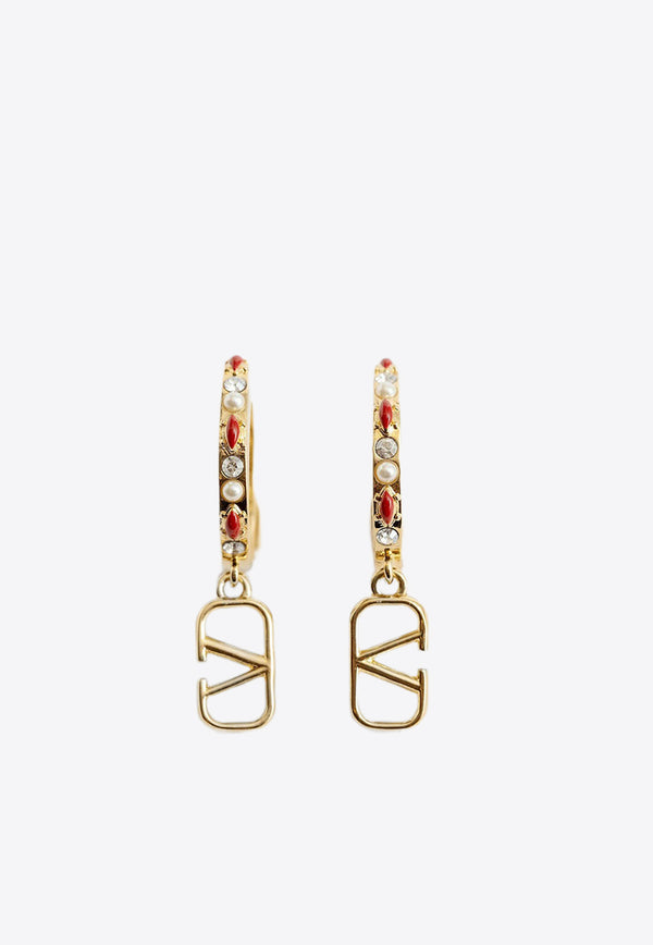 Valentino Bejeweled Hoop Earrings 4W2J0U36PBX ZYX