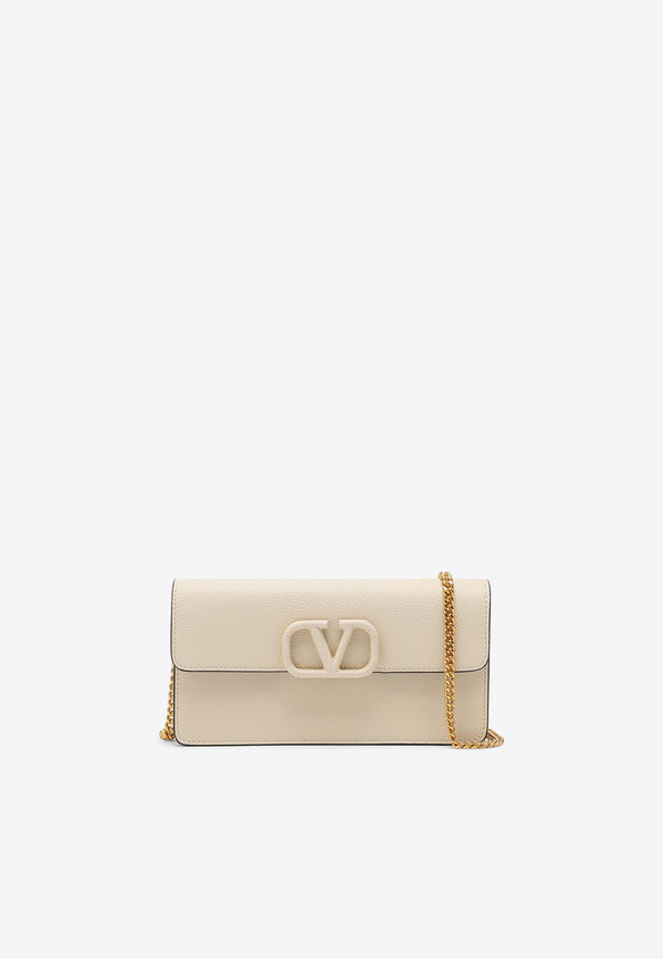 Valentino VLogo Calf Leather Chain Clutch  Ivory 4W2P0S93RQR/O_VALE-I16