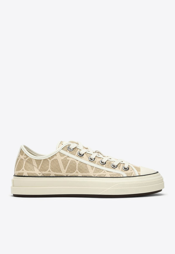 Valentino Iconographe Totaloop Toile Low-Top Sneakers Beige 4W2S0GX4ASE/O_VALE-YT3