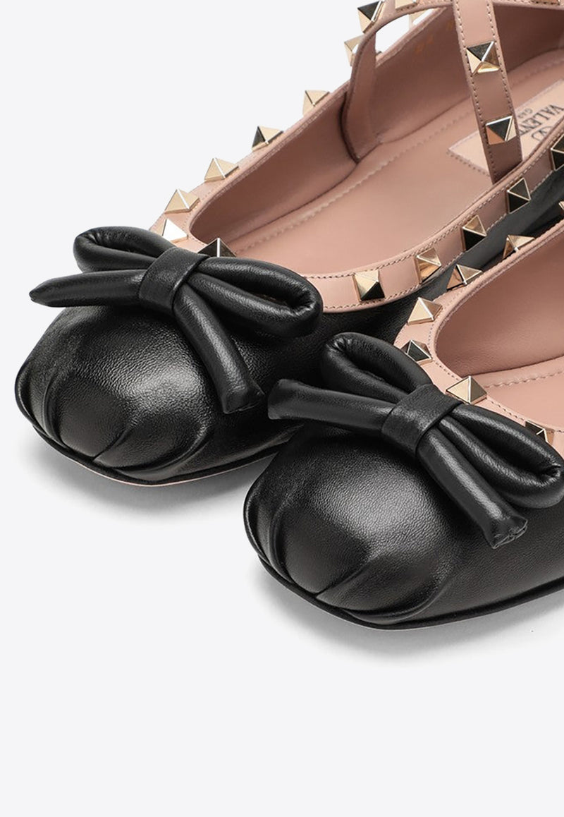 Valentino Rockstud Nappa Leather Ballet Flats Black 4W2S0HB6XGR/O_VALE-N71