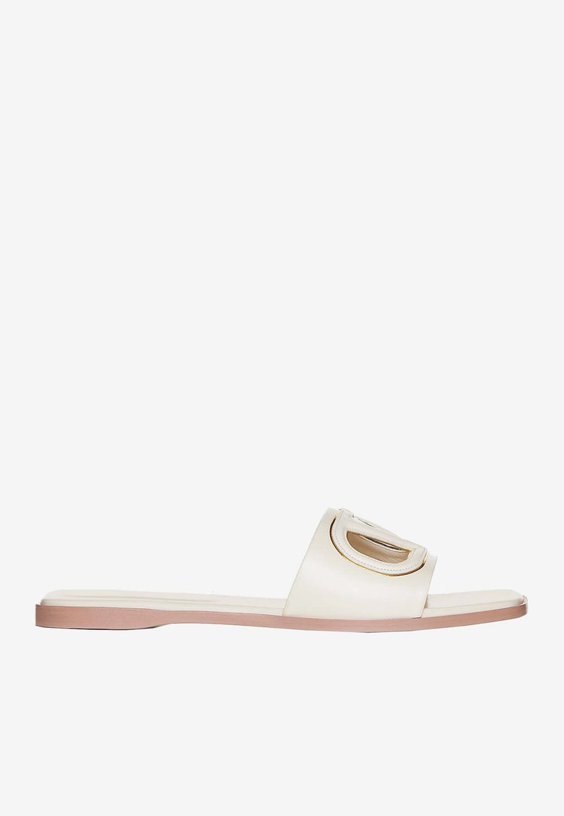 Valentino VLogo Cut-Out Flat Sandals White 4W2S0IB0RLL B24