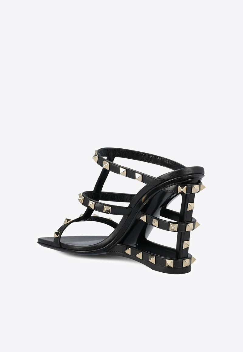 Valentino 100 Rockstud Caged Wedge Mules 4W2S0ID7VOD 0NO