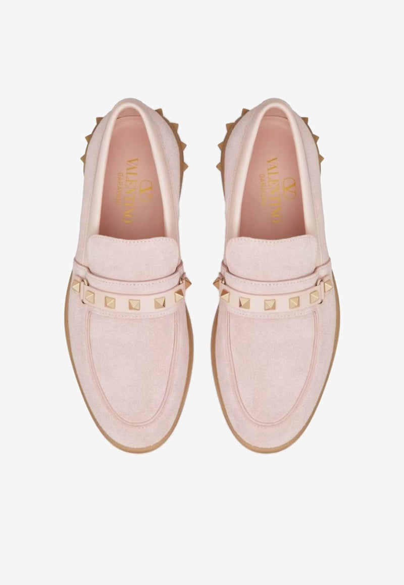 Valentino Leisure Flows Suede Loafers Pink 4W2S0IK6FAB 16Q