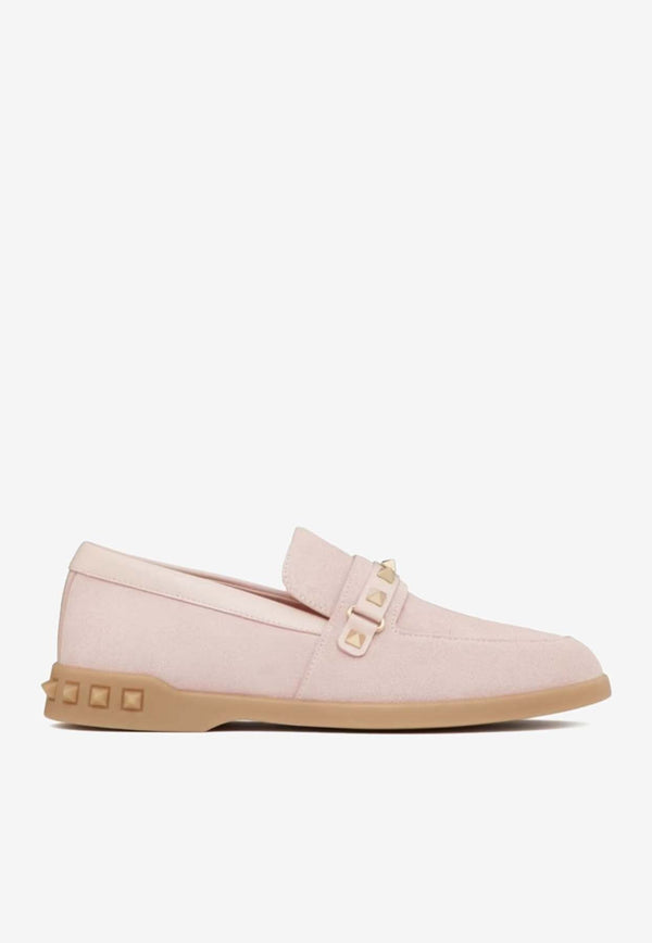 Valentino Leisure Flows Suede Loafers Pink 4W2S0IK6FAB 16Q