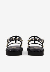 Valentino Rockstud Strappy Leather Sandals Black 4W2S0IK9NXL 0NO