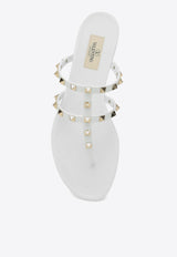 Valentino Rockstud Thong Flat Sandals White 4W2S0T84PVS/O_VALE-001