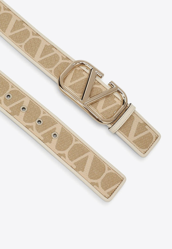 Valentino VLogo Signature Iconographe Leather Belt Beige 4W2T0SE0YGM/O_VALE-YT3