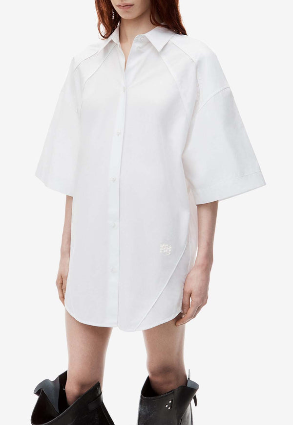 Alexander Wang Short-Sleeved Mini Shirt Dress 4WC3246273WHITE