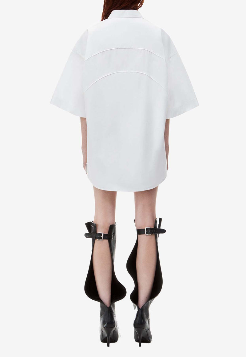 Alexander Wang Short-Sleeved Mini Shirt Dress 4WC3246273WHITE