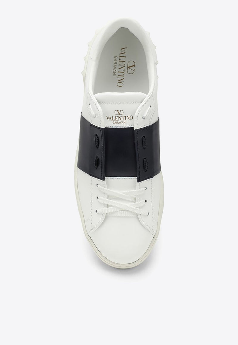 Valentino Open Leather Sneakers with Studs White 4Y0S0830BLU/O_VALE-A01