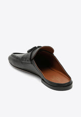 Valentino VLogo Almond-Toe Leather Slippers Black 4Y0S0H97WJU/O_VALE-0NO