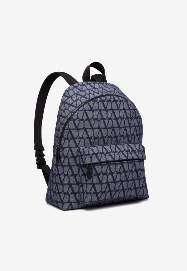 Valentino Toile Iconographe Pattern Backpack 4Y2B0993FGK YEX Denim