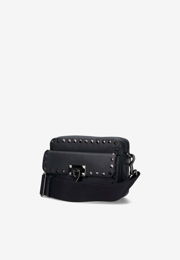 Valentino Rockstud Leather Messenger Bag 4Y2B0C43KSP 0NO Black