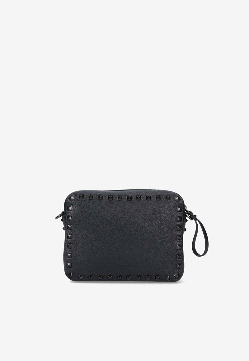 Valentino Rockstud Leather Messenger Bag 4Y2B0C43KSP 0NO Black