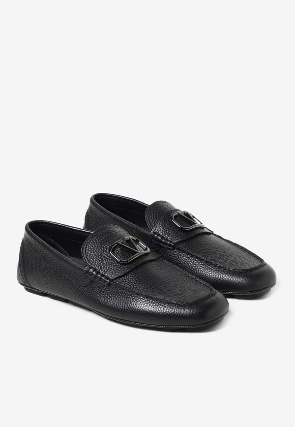 Valentino VLogo Leather Loafers 4Y2S0G30BNT 0NO Black
