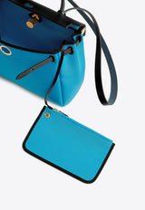 Herbag 31 in Gentiane Toile H and Black Vache Hunter with Gold Hardware