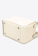 Mini Lindy II in Cream Taurillon Clemence with Palladium Hardware
